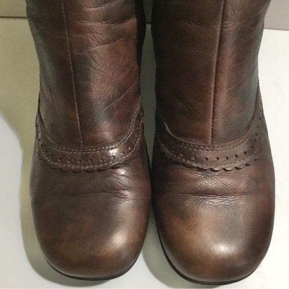 La CANADIENNE Tahra brown mottled leather knee high boots - Picture 6 of 16